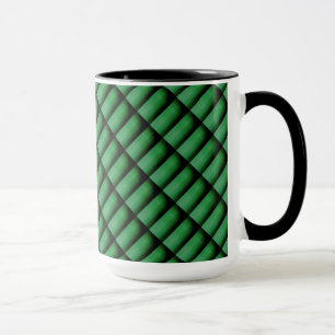 Verde com retangulos, listras com efeito de sombra マグカップ