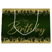 verde de bosque de cumple con flores ラージペーパーバッグ (正面)