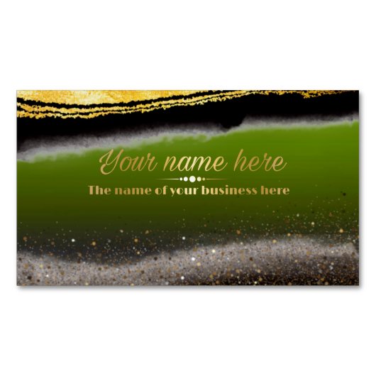  verde pistacho con purpurina マグネット名刺 (正面)