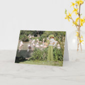 Verdiのヒューストン動物園のフラミンゴ カード (黄色い花)