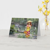 Verdiのヒューストン動物園のペリカン カード (黄色い花)