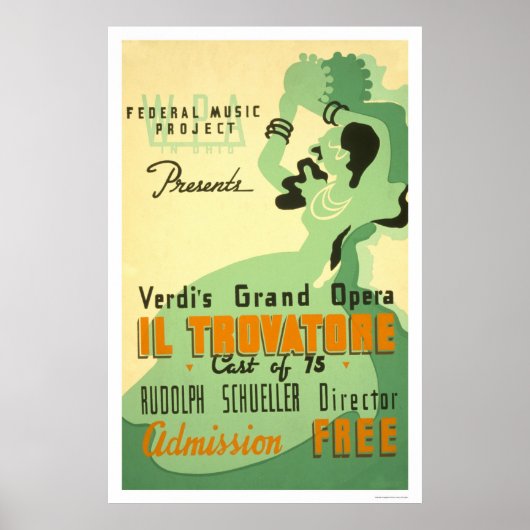 Verdi Il Trovatore 1937 WPA ポスター (正面)