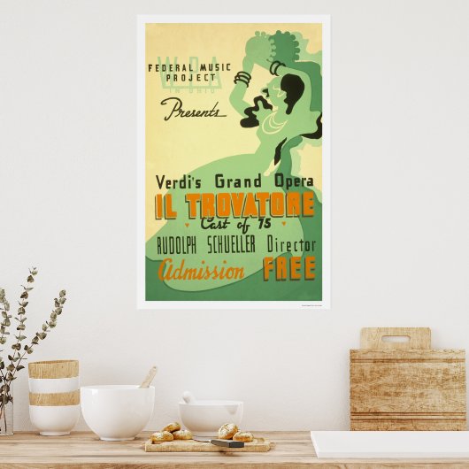 Verdi Il Trovatore 1937 WPA ポスター (キッチン)