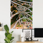 Verdigris Metal Floral Archway Sculpture ポスター (ホームオフィス)