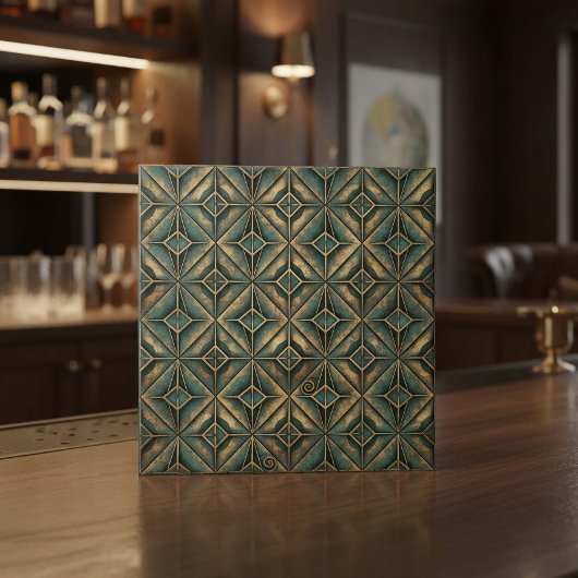 Verdigris Star Medallion: Aged Bronze #15 ID1227 タイル