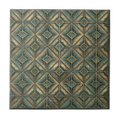 Verdigris Star Medallion: Aged Bronze #15 ID1227 タイル (正面)