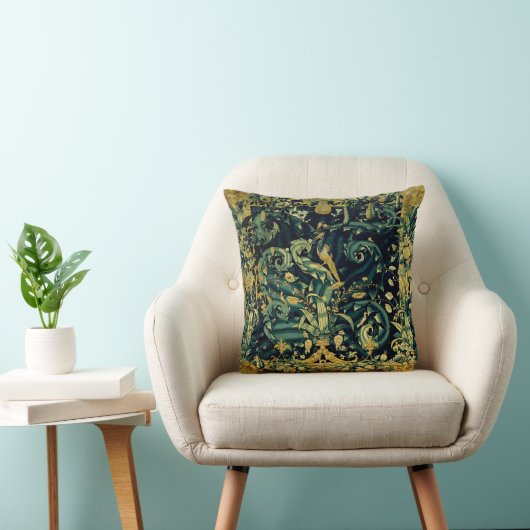 Verdure Birds & Fruit Renaissance Tapestry Throw P クッション (椅子)