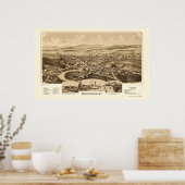 Vergennes, VTパノラママップ – 1890 ポスター (キッチン)