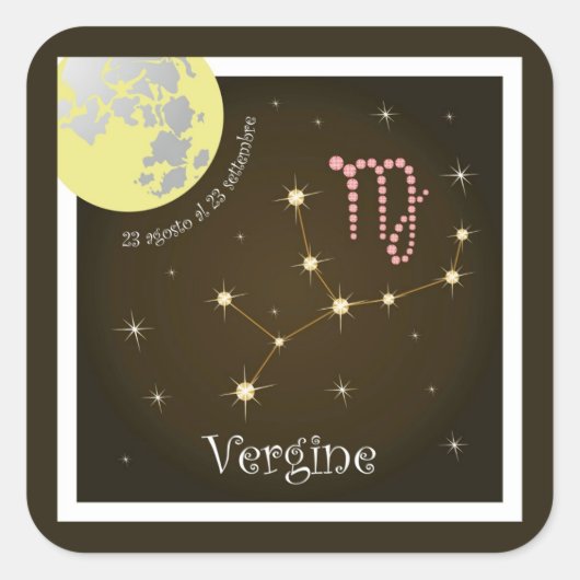 Vergine 23 agosto al 23 settembre Aufkleber スクエアシール (正面)