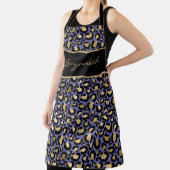 Veri Periパープルブラックヒョウ印刷(名前あり) エプロン (インサイチュ)