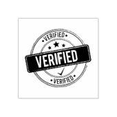 VERIFIED 円形 クリーンな印象 ジェットブラック 色 ラバースタンプ (インプリント)
