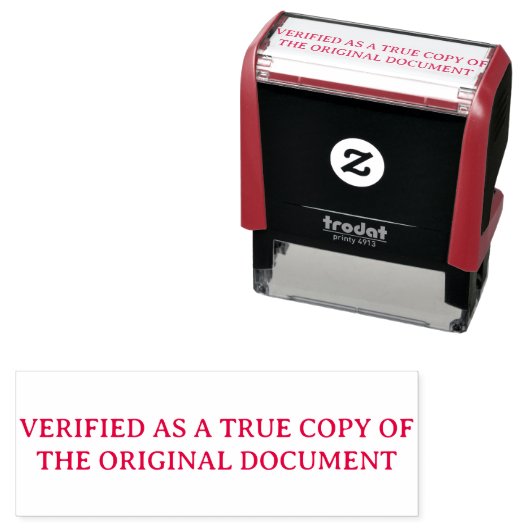 Verified True Copy of Original Document セルフインキングスタンプ (インサイチュ)