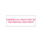 Verified True Copy of Original Document セルフインキングスタンプ (デザイン)