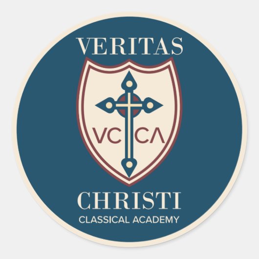 Veritas Christi クラシカル Academy 3inスタンプ ラウンドシール (正面)