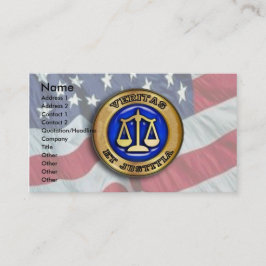 VERITAS et Justitia on US FLag 名刺