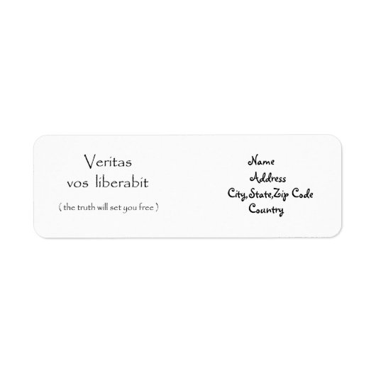 VERITAS vos liberabit-住所 シール (正面)