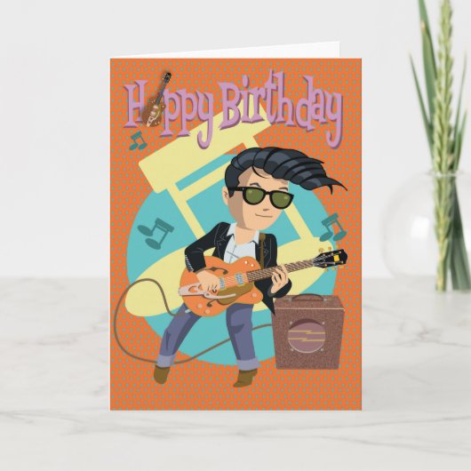 Verjaardagskaart 50ties rock & roll カード (正面)
