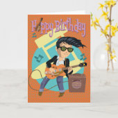 Verjaardagskaart 50ties rock & roll カード (黄色い花)