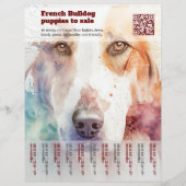 Verkauf französischer Welpen Design Flyer チラシ (正面)