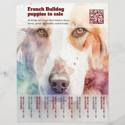 Verkauf französischer Welpen Design Flyer チラシ (正面)