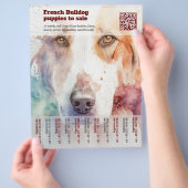 Verkauf französischer Welpen Design Flyer チラシ (手)