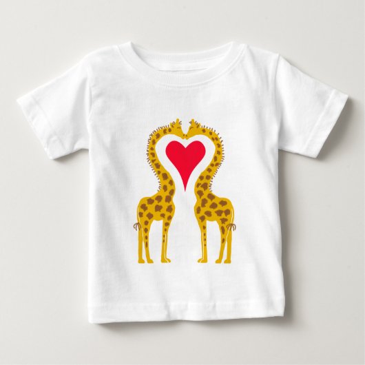 verliebte Giraffen ベビーTシャツ (正面)