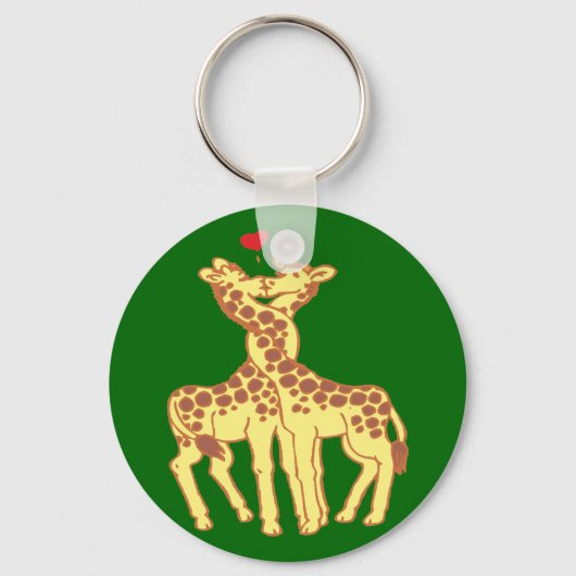 verliebte Giraffen giraffes in love キーホルダー (正面)