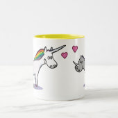 Verliebtes Einhorn und Nashorn ツートーンマグカップ (中央)