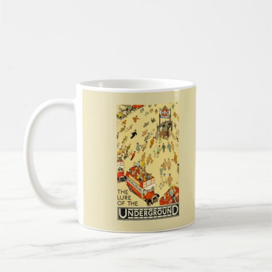 Verlockung des Untergrunds | London Vintage Plakat コーヒーマグカップ (左)