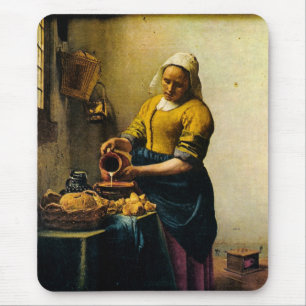 VermeerのMaidservantの注ぐミルク(1660年頃) マウスパッド