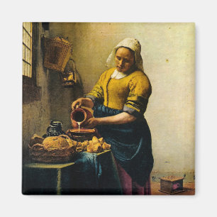 VermeerのMaidservantの注ぐミルク(1660年頃) マグネット