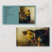 VermeerのMaidservantの注ぐミルク(1660年頃) 名刺 (正面/裏面)