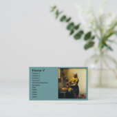 VermeerのMaidservantの注ぐミルク(1660年頃) 名刺 (スタンド正面)