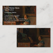 Vermeerヴァンデルフト著Seated Virginal女性、 名刺 (正面/裏面)