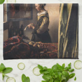 Vermeer著開いているウィンドウの女の子の読書手紙 キッチンタオル (折り畳み)