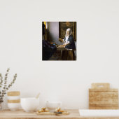 Vermeer：バランスをとっている女性 ポスター (キッチン)