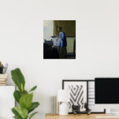 Vermeer – ブルーの読女性の手紙1665 ポスター (ホームオフィス)