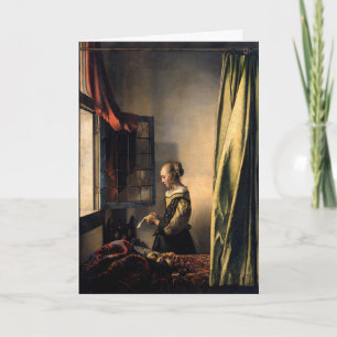 Vermeer – 女の子読は開いた窓で手紙を カード