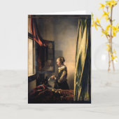 Vermeer – 女の子読は開いた窓で手紙を カード (黄色い花)