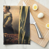 Vermeer – 女の子読は開いた窓で手紙を キッチンタオル (四つ折り)
