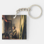 Vermeer – 女の子読は開いた窓で手紙を キーホルダー (裏面)