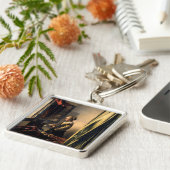 Vermeer – 女の子読は開いた窓で手紙を キーホルダー (側面)