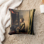 Vermeer – 女の子読は開いた窓で手紙を クッション (ブランケット)
