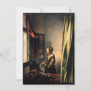 Vermeer – 女の子読は開いた窓で手紙を サンキューカード