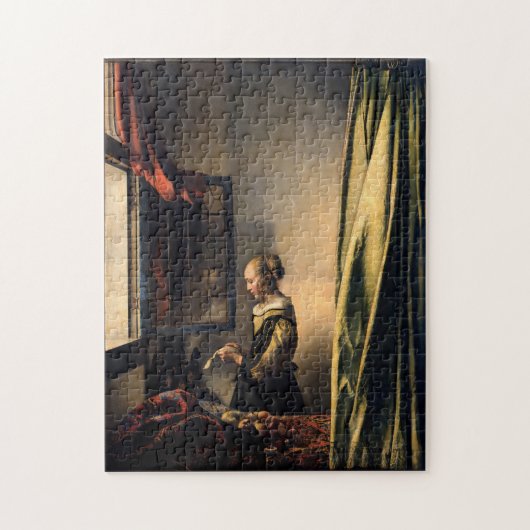 Vermeer – 女の子読は開いた窓で手紙を ジグソーパズル (縦)