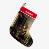 Vermeer – 女の子読は開いた窓で手紙を スモールクリスマスストッキング (正面 (吊り時))