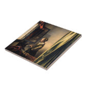 Vermeer – 女の子読は開いた窓で手紙を タイル (側面)
