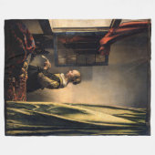 Vermeer – 女の子読は開いた窓で手紙を フリースブランケット (正面(横))