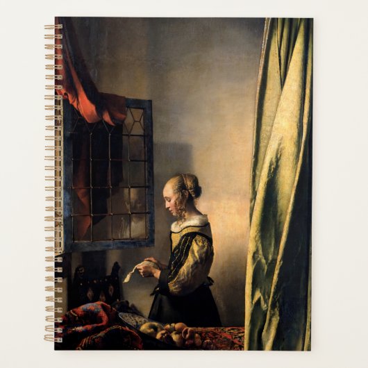 Vermeer – 女の子読は開いた窓で手紙を プランナー手帳 (正面)