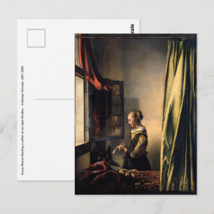 Vermeer – 女の子読は開いた窓で手紙を ポストカード